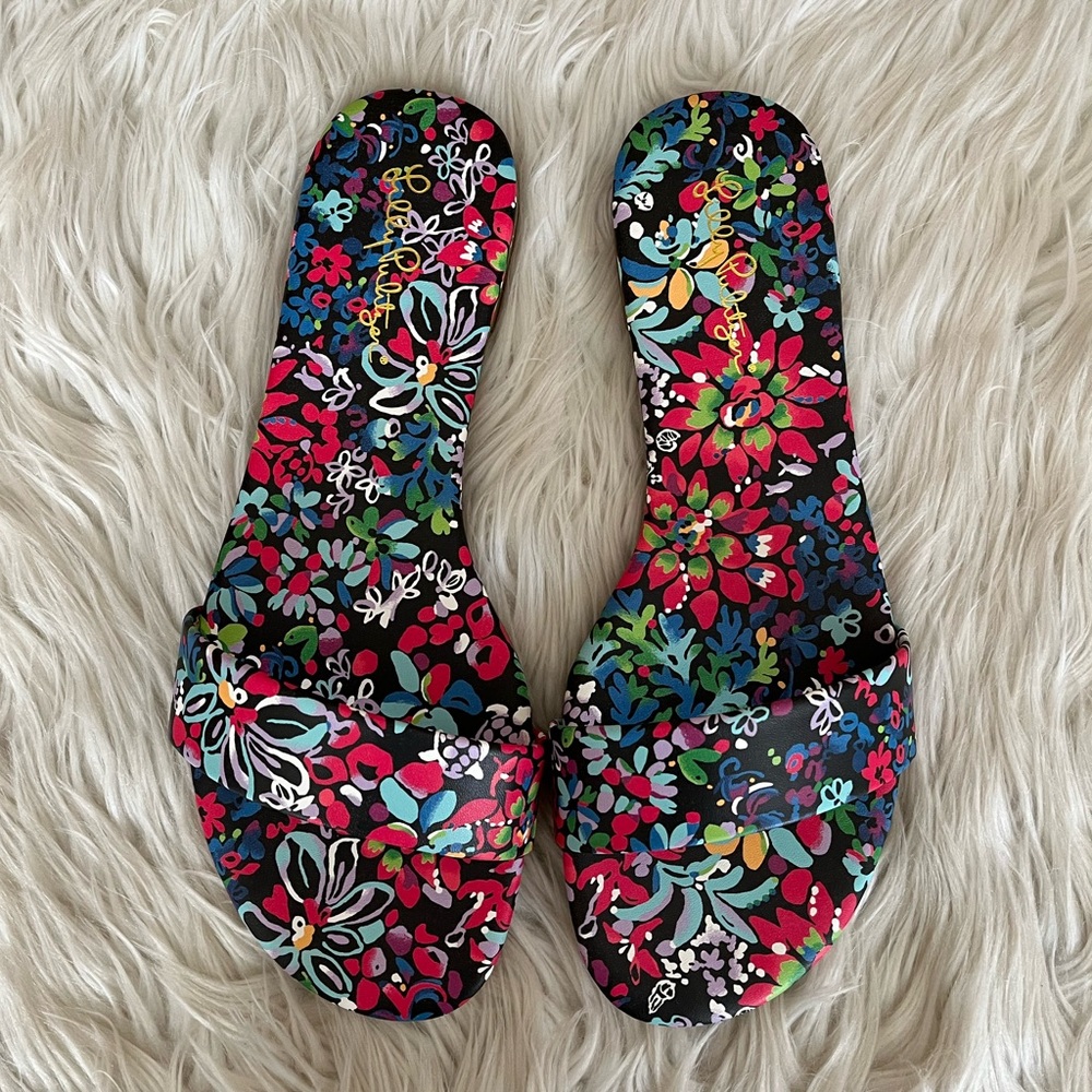 {Lilly Pulitzer} Emery Slide Sandal in Multi Feeling Fintastic Women’s 9 - NWT - Picture 5 of 10